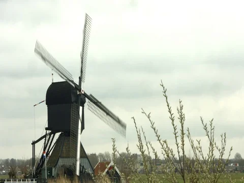 Rotating Windmill Video stock 73779127