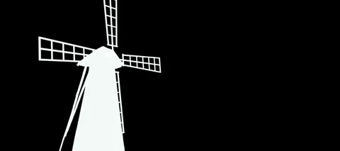 Rotating windmill silhouette Stock Footage 264160221