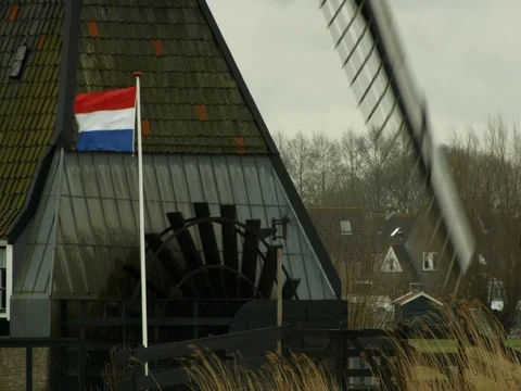 Rotating windmill in the storm Stock Footage 73779099