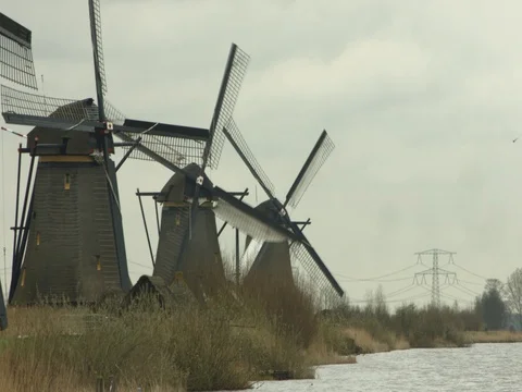 Rotating Windmills Video stock 73779152