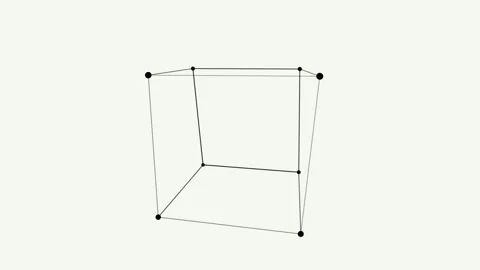 Rotating Wireframe Cube Animation on White Background for Presentations 库存影片 332952560
