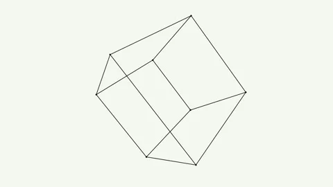 Rotating Wireframe Cube for Presentations and Visual Explanations Stock Footage 332885439