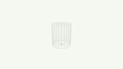 Rotating Wireframe Cylinder Animation for Tech and Geometric Designs 库存影片 332885441