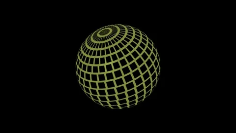Rotating Wireframe Grid Mesh Sphere Loop Animation Stock Footage 337324657