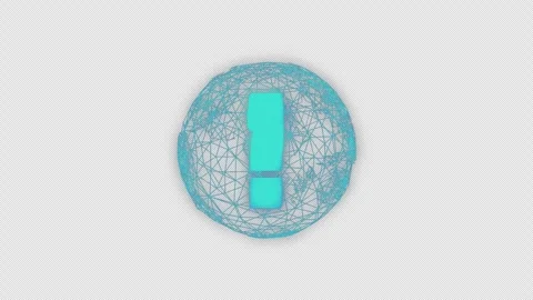 A rotating wireframe sphere with a question mark (Seamless Loop, with Alpha) Stock Footage 332963263