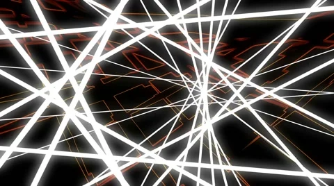 Rotating withe neon glowing lines Stock Footage 46361889