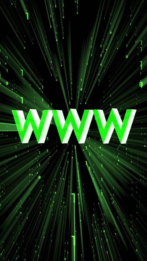 Rotating www letters, binary code - 3D animation Stock Footage 314077265