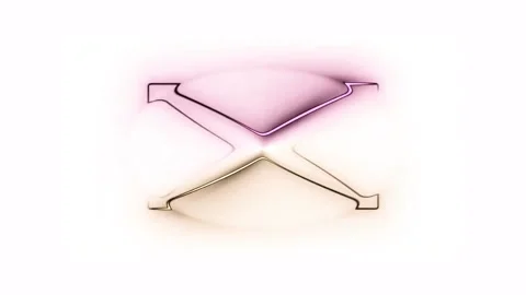Rotating X-shaped neon lights on a white background Stock Footage 133110121