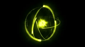 Rotating Yellow Atom Video stock 85687328