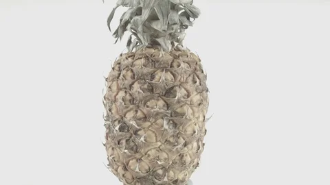 Rotating Yellow Golden Pineapple - LOG Profile Stock Footage 90925017