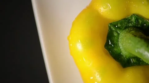 Rotating Yellow Pepper - Overhead Video stock 22237617