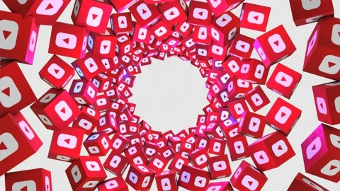 Rotating YouTube Icons On Alpha Video stock 165178071