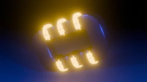 Rotating Zero Shape with Objects 4K VJ Loop - Futuristic Motion Background B Stock Footage 302065418