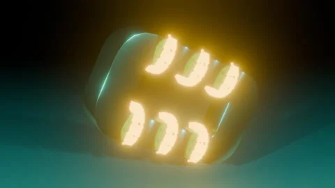 Rotating Zero Shape with Objects 4K VJ Loop - Futuristic Motion Background T Stock Footage 302065419