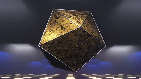 Rotation Abctract Golden Form Stock Footage 237807265