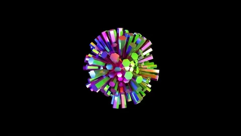 Rotation of an abstract iridescent figure with different colors Stock Footage 200825054