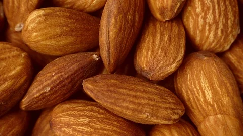 Rotation of almonds, close-up, 4K Stock Footage 89189510