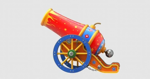 Rotation of ancient circus cannon Stock Footage 296576464