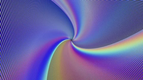 Rotation and movement inside the rainbow holographic abstract tunnel. Stock Footage 168089189