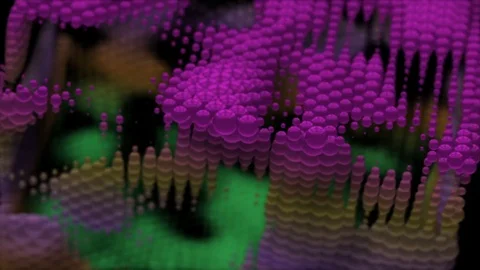 Rotation animation. three-dimensional spheres form an object. seamless loop. Vídeo Stock 81261595