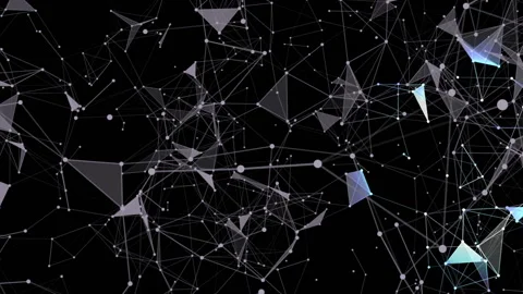 Rotation around the array. Color space. Neural network work. Travel of signals Stock Footage 95593122