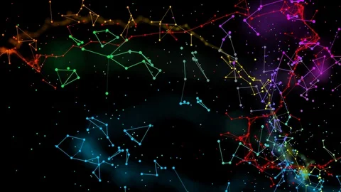 Rotation around the colored figure. cinematic background. seamless loop. Stock Footage