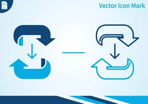 Rotation arrows flat and outline icon. Illustrazione stock