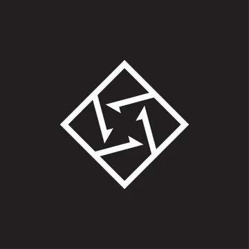 Rotation arrows geometric line square logo Stock Illustration