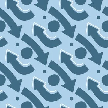 Rotation arrows geometric pattern. Abstract elements in turquoise and blue to Stock Illustration
