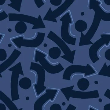 Rotation arrows geometric pattern on navy blue background. Abstract elements  イラスト素材