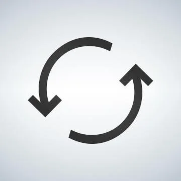 Rotation arrows Icon Vector. Simple flat symbol. Perfect Black pictogram illu Stock Illustration