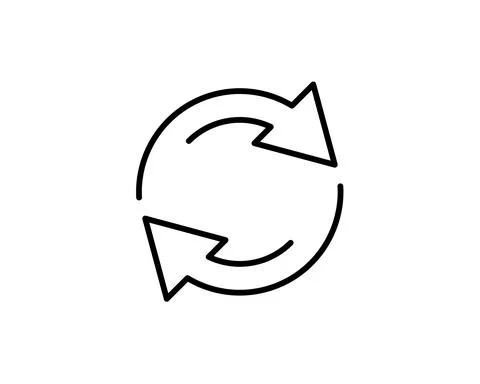 Rotation arrows Icon Vector. Simple flat symbol. Perfect Black pictogram illu Stock Illustration