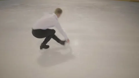 The Rotation of Athlete on Ice Stock Footage 67448844