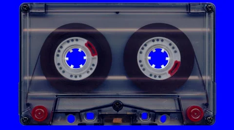 Rotation Audio Tape (blue screen) Video stock 46877947
