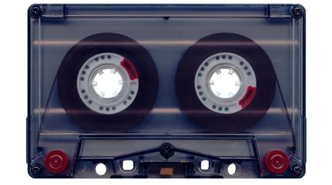 Rotation Audio Tape (white screen) Stock Footage 46877955