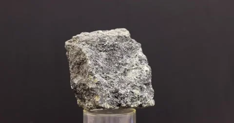 Rotation of Augite Crystal cluster gemstone on black background Stock Footage 171602980