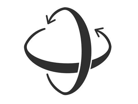 Rotation axis glyph icon, pivot and view, rotate sign, vector graphics, a s.. Stock Illustration