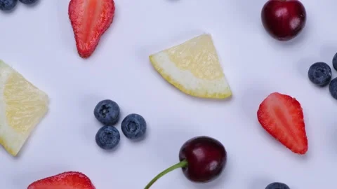 Rotation background of berries, food fruit background, Stock Footage 201960222