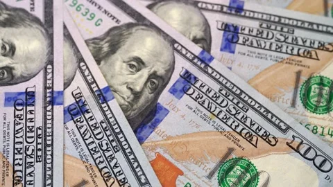 Rotation of banknotes of 100 dollars Stock Footage 234998815