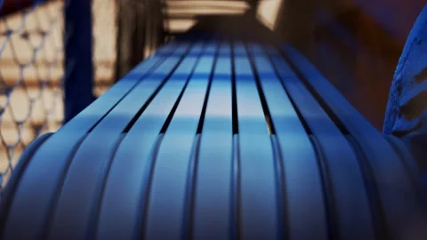 Rotation of belts on a large shaft Vídeo Stock 163290448