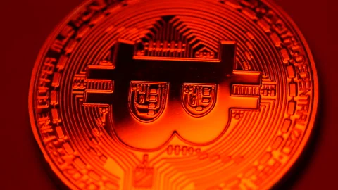 Rotation of Bitcoin digital currency 库存影片 162641335