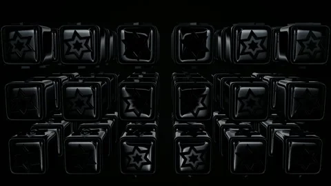 Rotation of Black Cubes, Shapes, Reflection, Elite Background, Exclusive Stock Footage 272294541