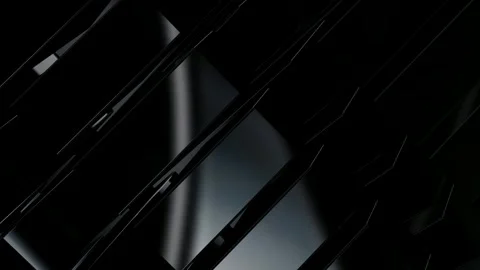 Rotation of Black Figures, Reflection, Background, Exclusive, Shapes Stock Footage 272177178