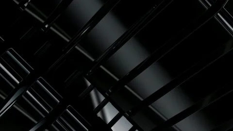 Rotation of Black Figures, Shapes, Background, Reflection, Exclusive Stock Footage 272177134