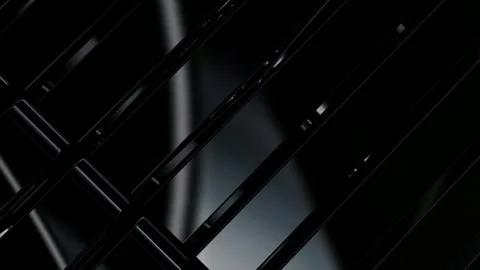Rotation of Black Figures, Shapes, Background, Exclusive, Reflection Stock Footage 272177136