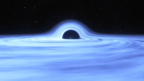Rotation black hole in space, absorption of matter and gas Stock Footage 161492082