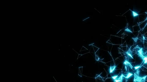 Rotation of a blue cloud. Depth of field. Dynamic magical background. Blue glow Stock Footage 96987983