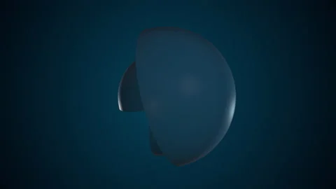 Rotation of the blue hemispheres on a blue background. Three-dimensional animati Stock Footage 154597567