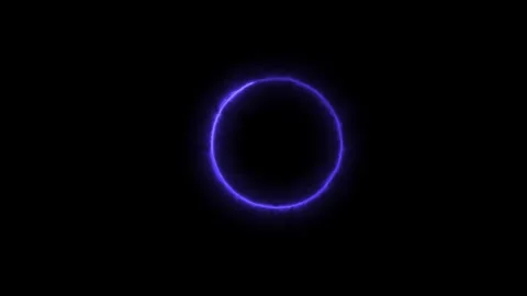 The rotation of the blue laser lights in a circle and black background 4k ... Stock Footage 305008006