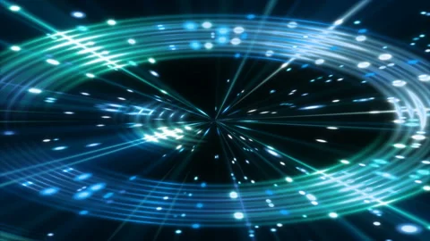 Rotation blue light and particles, abstract background, loop Stock Footage 106820606